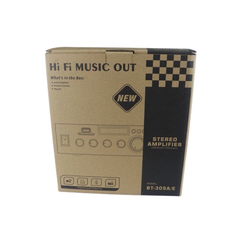 (Model Terbaru)Amplifier Bluetooth 5.0 Stereo 2 Channel 800W-BT-309E Amplifier Karaoke