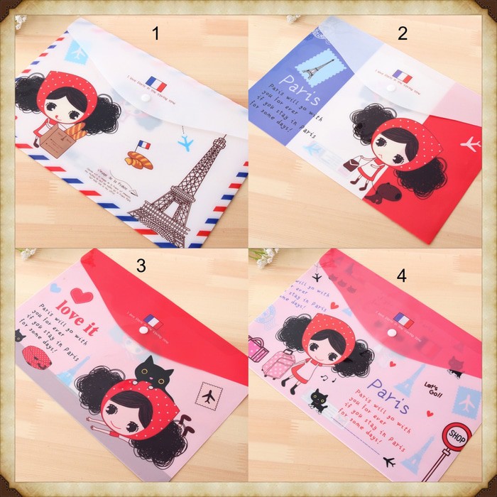 

SALE!!! TERLARIS!!! Map A4 Plastik Pura Girl Paris TERBARU