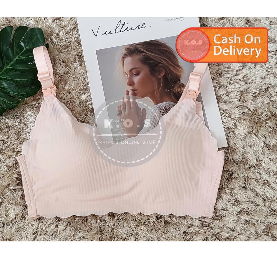 (HOT SALE) Bra bh nursing model silang tanpa kawat size 34-42