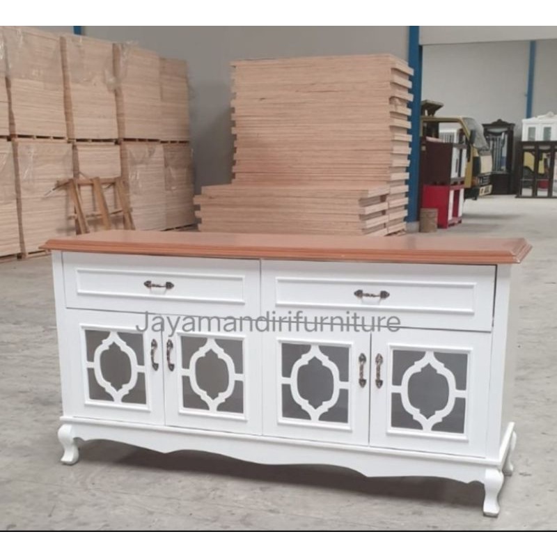 Bufet duco kyoto kaca minimalis elegan free ongkir jadetabek khusus kotamadya