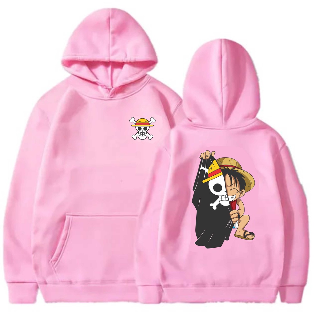 Sweater Hoodie Sablon One Pice tengkorak || Jumper Hoodie Anime II One Pice Tengkorak Hoodie ( Pria &amp; Wanita )