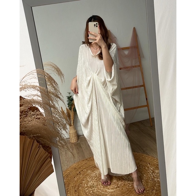 Sabir Kaftan Dress || Fashion Raya Collection Idul Fitri Dress Jumbo Oversized Kaftan Satin Motif Po