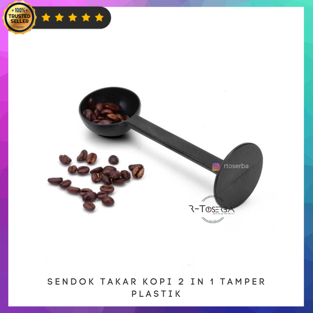 Sendok Takar Measuring Spoon dan Tamper Plastik Kopi Coffee  2 in 1