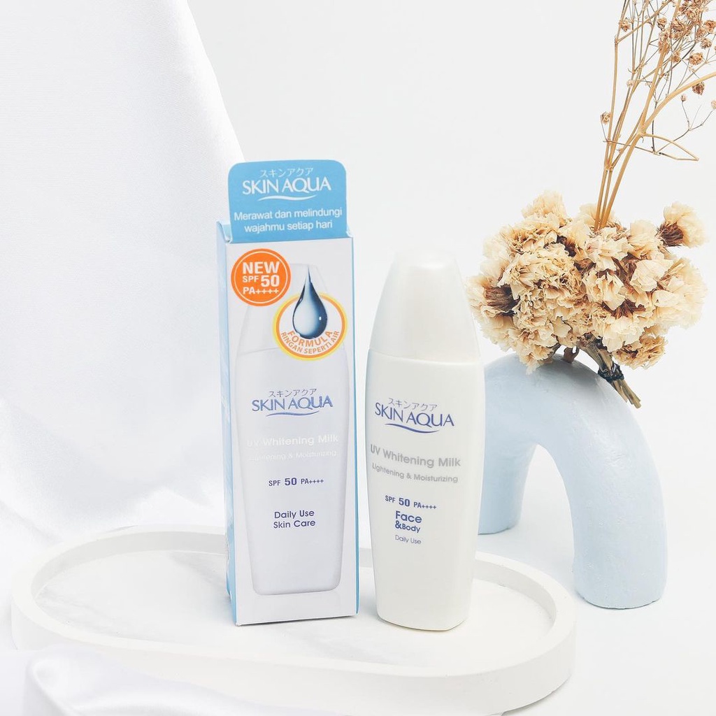 ✿ELYSABETHME✿ Skin Aqua UV Whitening Milk spf 50PA++ sunblock sunscreen mencerahkan anti matahari