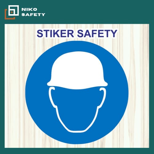 

Sticker Safety Sign / Stiker Gunakan Topi Keselamatan Stiker Label K3 / Sticker Custom Nico Safety