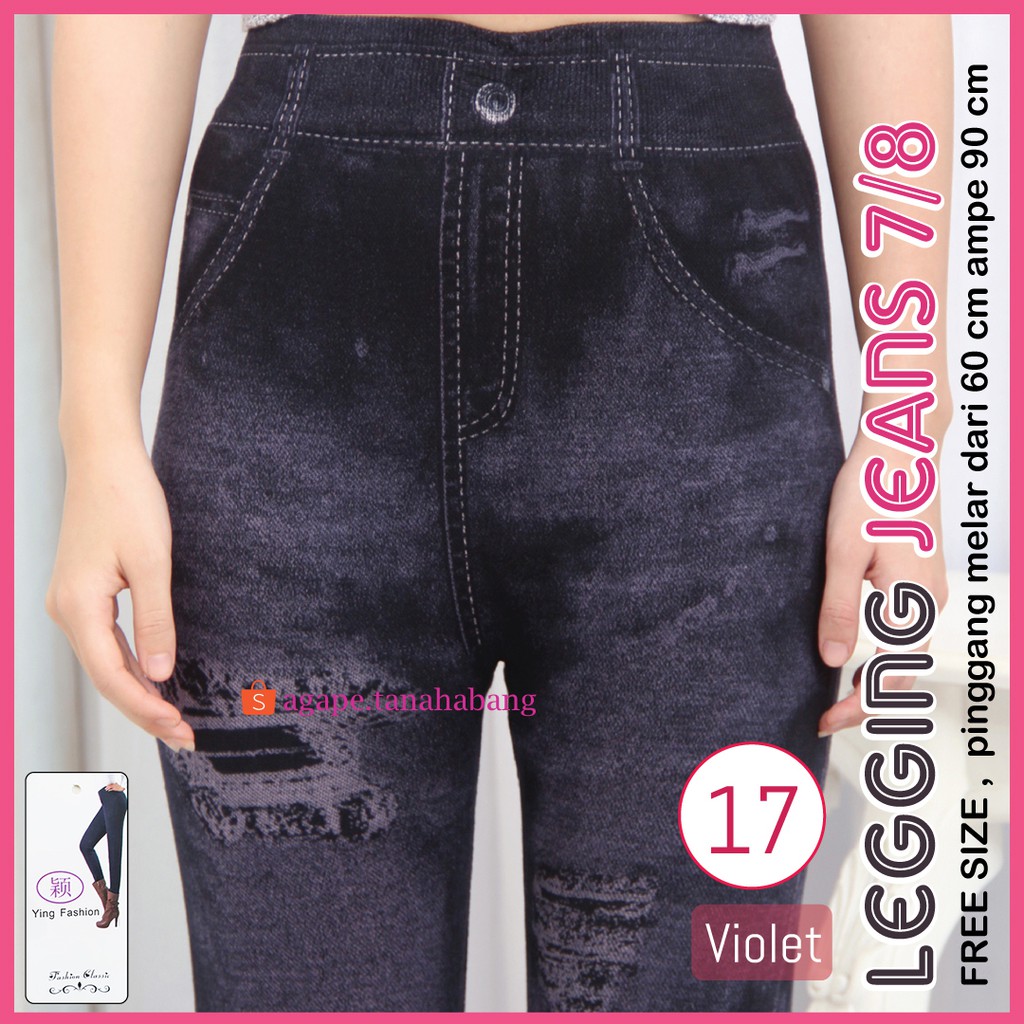 Legging Jeans Pendek # 17 dan 18 / Legging pendek Wanita / legging pendek Wanita