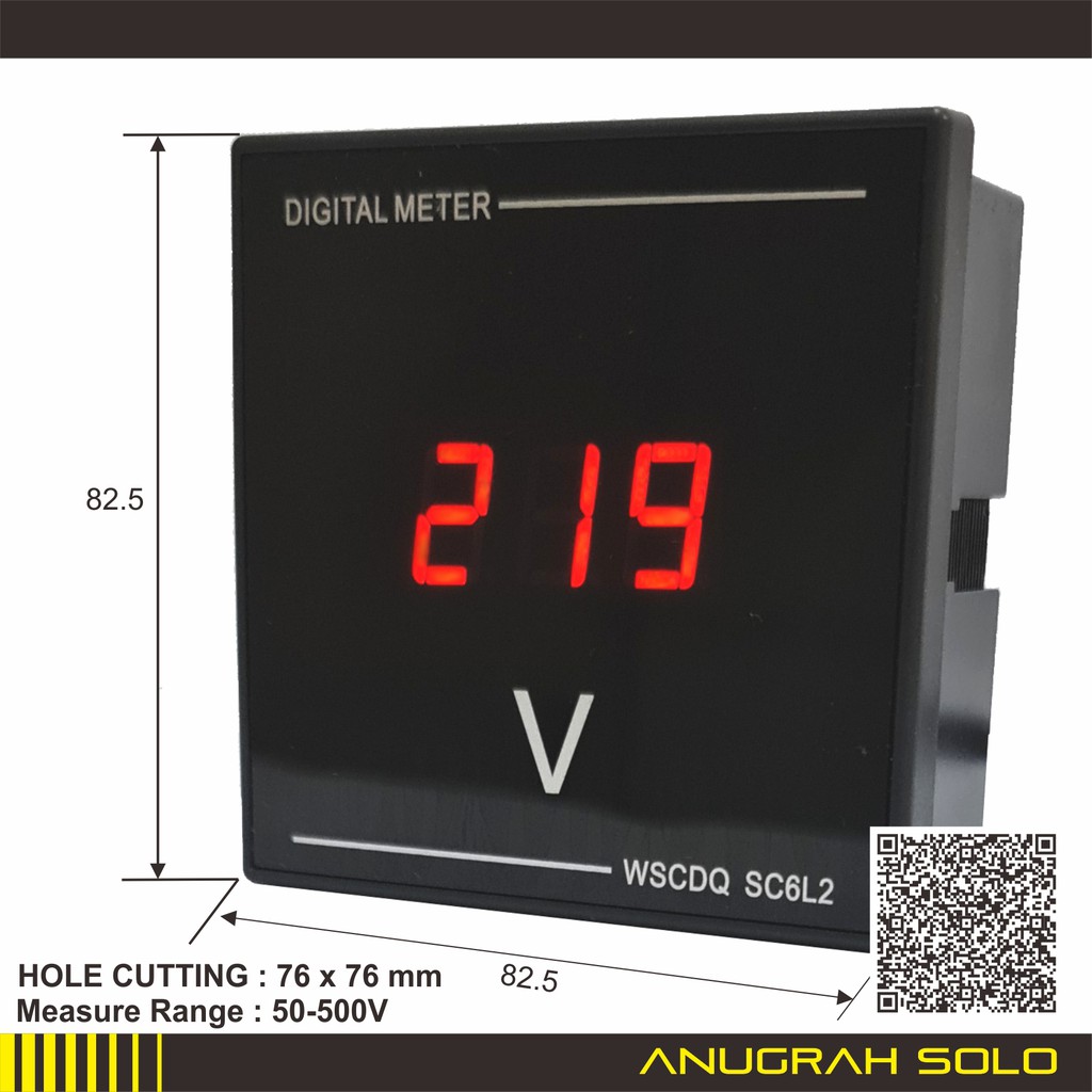 DIGITAL AC VOLTMETER 50-500V SC6L2