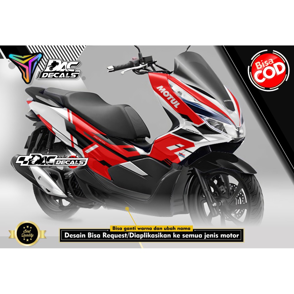 Sticker decal full body PCX Motoul Merah putih