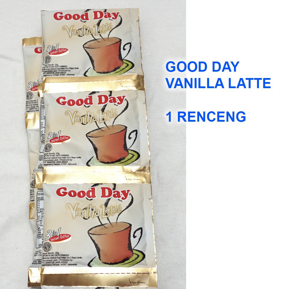 

Kopi Good Day Vanilla Latte isi 10 sachet/RENCENG