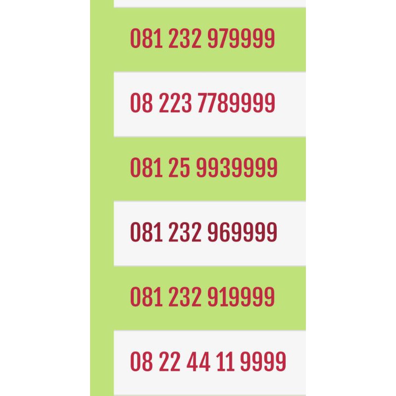 Nomor Cantik Simpati 9999 Kwartet