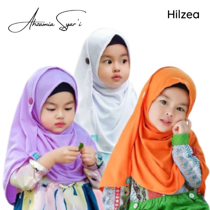 Hilzea Jilbab Anak Pashmina Instan Anak Hulya Bahan Kaos Size M L (7-12tahun)
