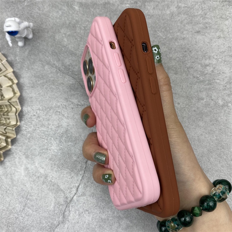 Soft Case Silikon Motif Lingge Untuk IPhone 11 12 13 Pro X XR XS MAX