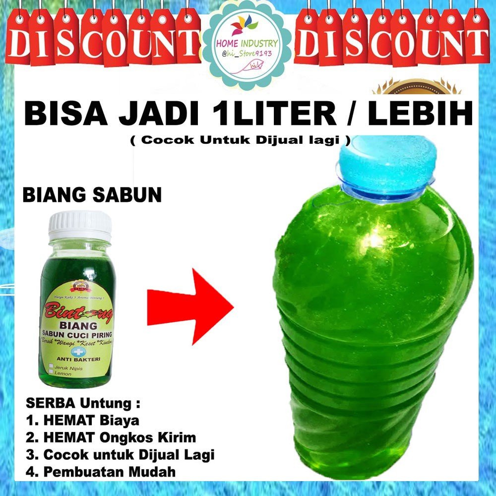 Biang Sabun Cuci Piring BINTANG 1 Liter Busa Banyak + Anti Bakteri / Bibit Sabun