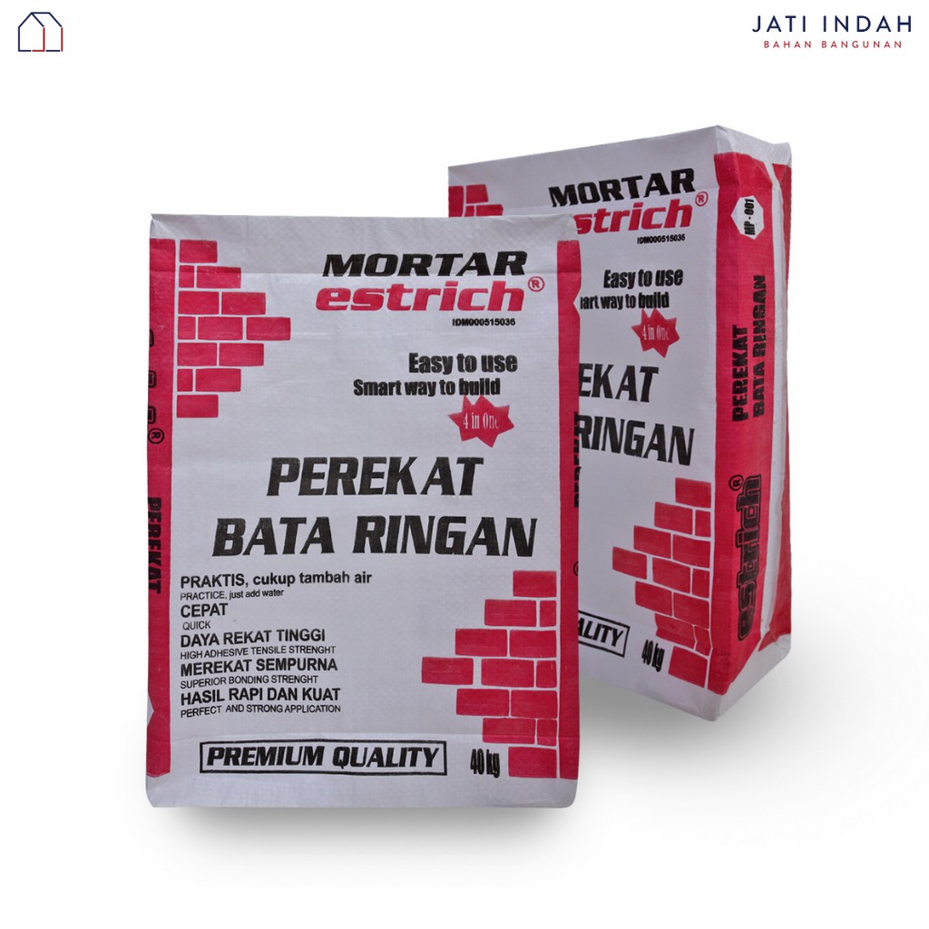 Jual MORTAR ESTRICH PEREKAT BATA RINGAN SEMEN HEBEL 40kg Shopee