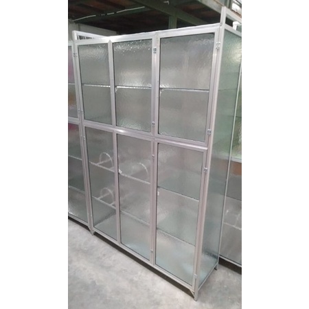 lemari piring Full Box kaca es 3 pintu