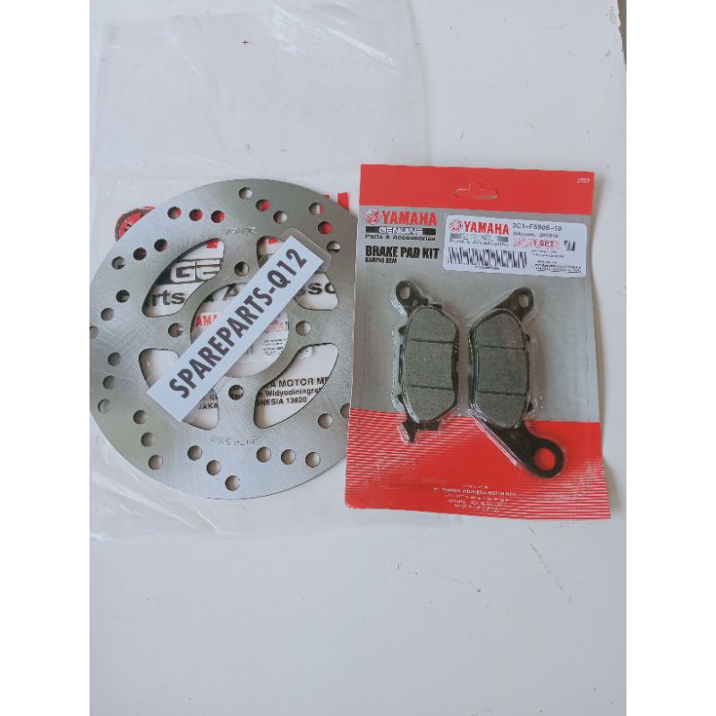 Piringan cakram depan plus kampas rem Yamaha Mio sporty/Mio smile/Soul/Xeon ORI berkualitas