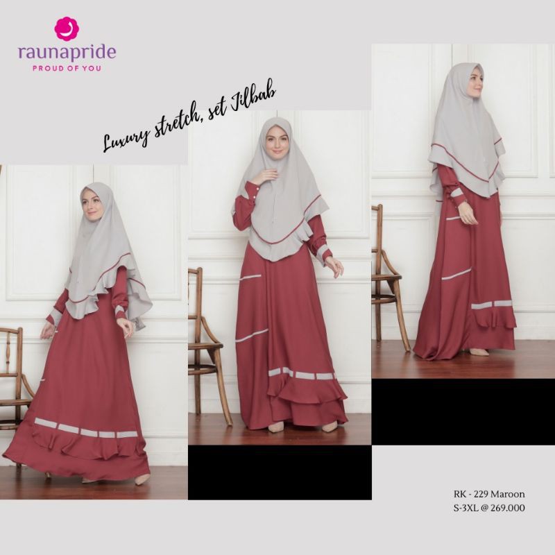 BISA COD - Gamis Rauna RK 226 RK 227 RK 228 RK 229 GAMIS SYARI RAUNA PRIDE FASHION MUSLIM