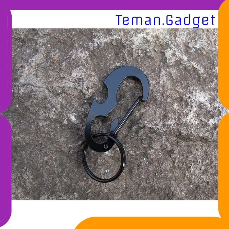 TG-ID001 BLACK BEETLE EDC CARABINER STAINLESS STEEL WITH BOTTLE OPENER - XT-11