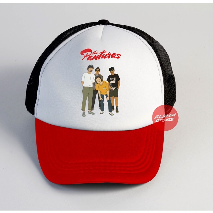 Topi The Panturas Merah / Topi Band / The Panturas Merah / Topi Jaring Distro / Topi Premium / Topi Sablon