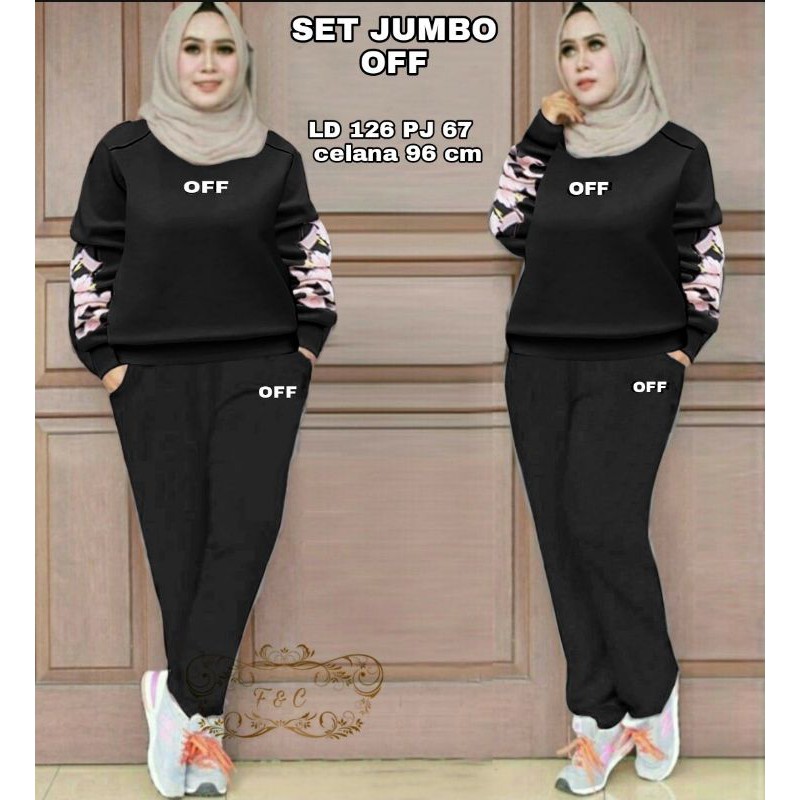 3 UKURAN L XL XXL SET OFF SETELAN ATASAN DAN CELANA BABITERRY FEHM