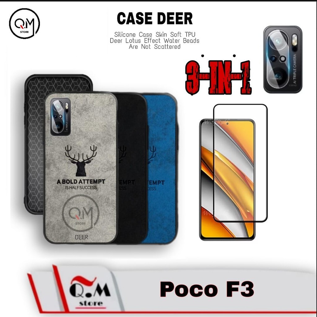 Case Deer Xiaomi Poco F3 /POCO M3 PRO /POCO M3 Softcase 3-IN-1 Silicone Bermotive Jens