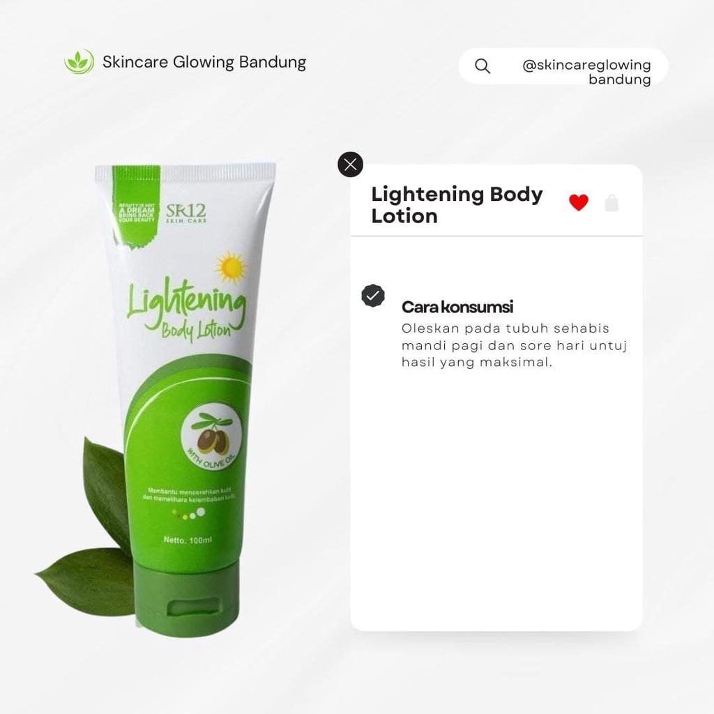 Lightening Body Lotion SPF 30 with Olive Oil Pemutih Badan Pencerah Kulit Skincare Beauty Handbody Body Butter