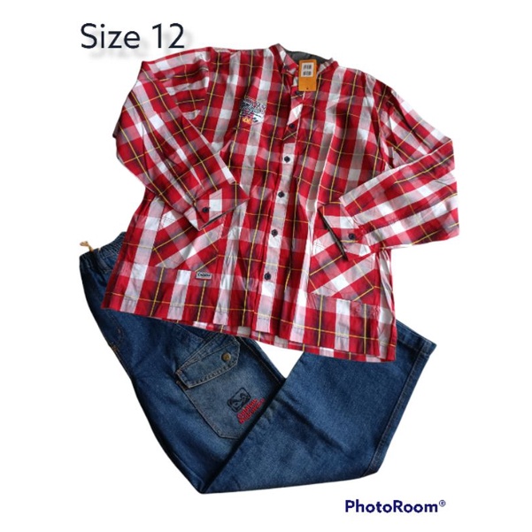 setelan kemeja + celana cubitus size 12
