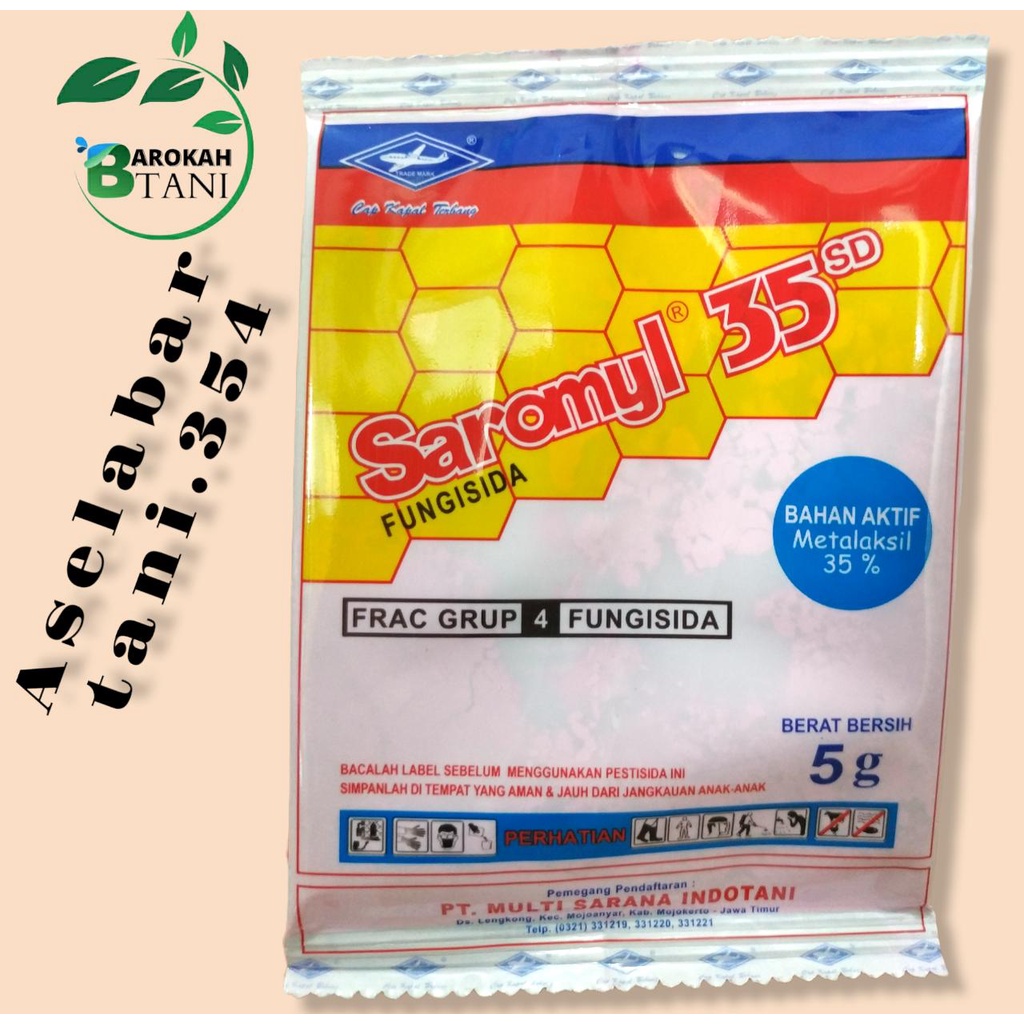 Fungisida SAROMYL 35SD Isi 5 gr Bahan Aktif metalaksil 35%