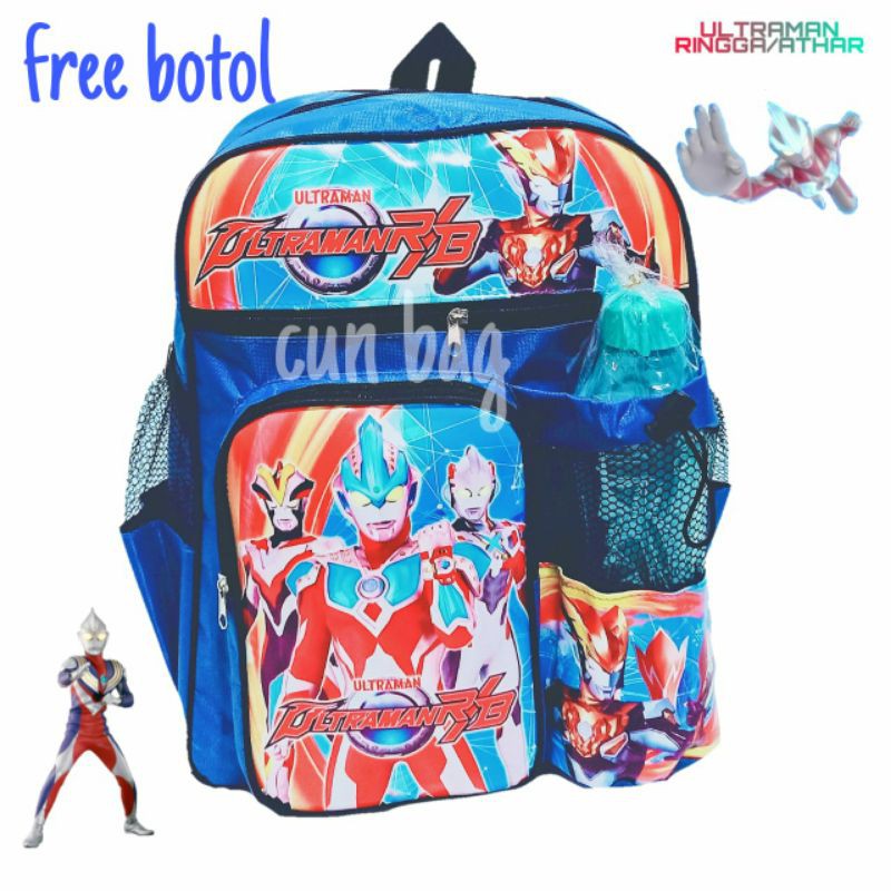 tas ultraman +botol minum/tas sekolah anak tk dan sd tas murah berkwalitas