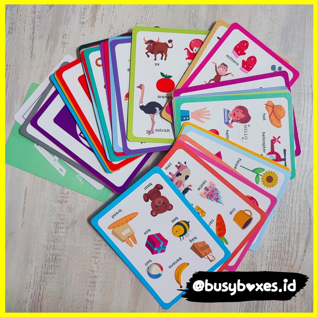 [busyboxes.id] Mainan Edukasi anak 4 tahun flash card huruf kartu mengenal huruf flashcard edukasi anak flashcard anak kartu pintar anak - seri huruf