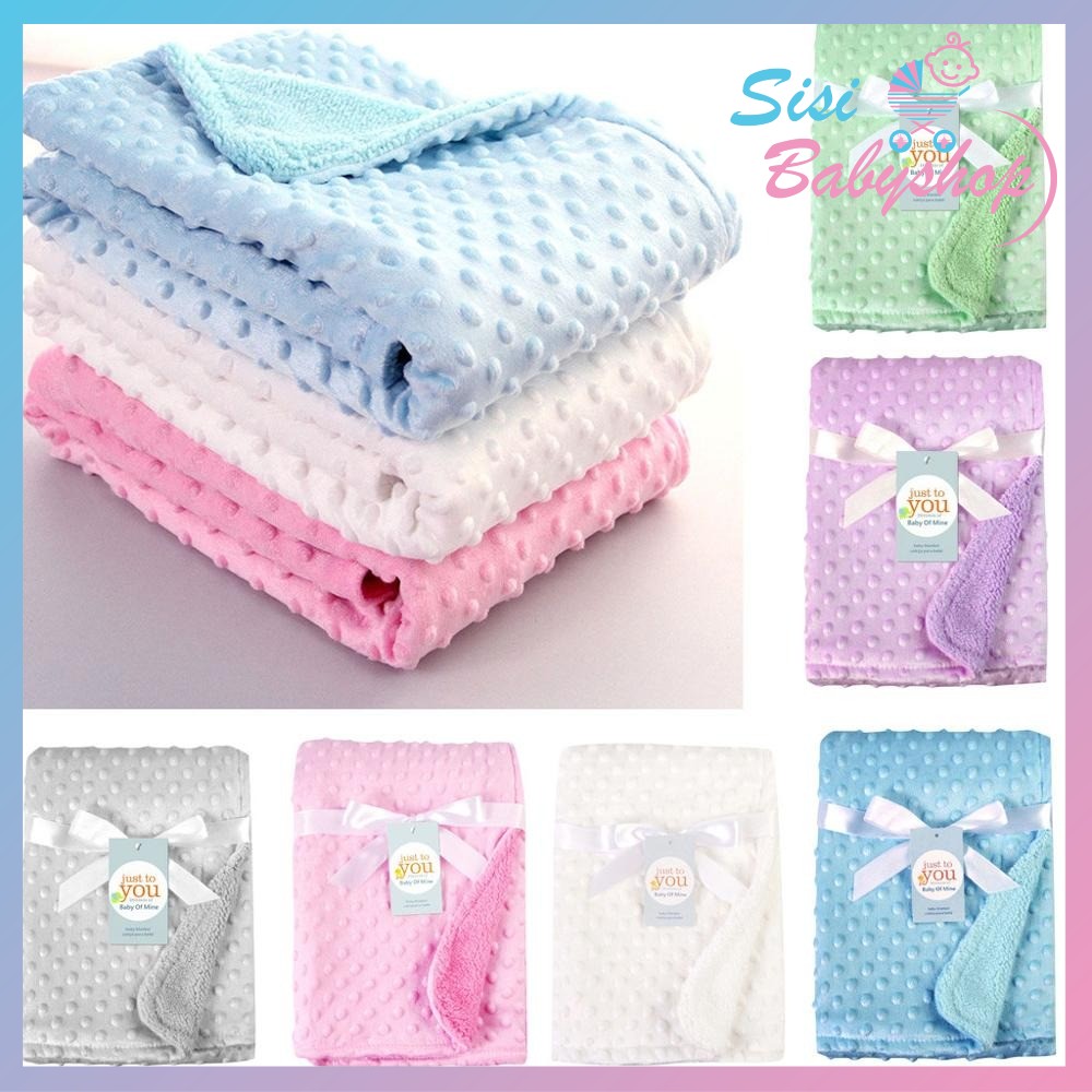 SSM109 Selimut Bayi Lembut Bahan Polyester Selimut Bayi Double Fleece Polos Murah Baby Blanket Impor