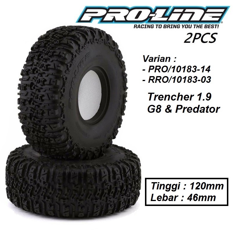 Pro-Line Racing Trencher 1.9" Rock Terrain Truck Tires Crawler 2pcs 1/10 Ban Proline