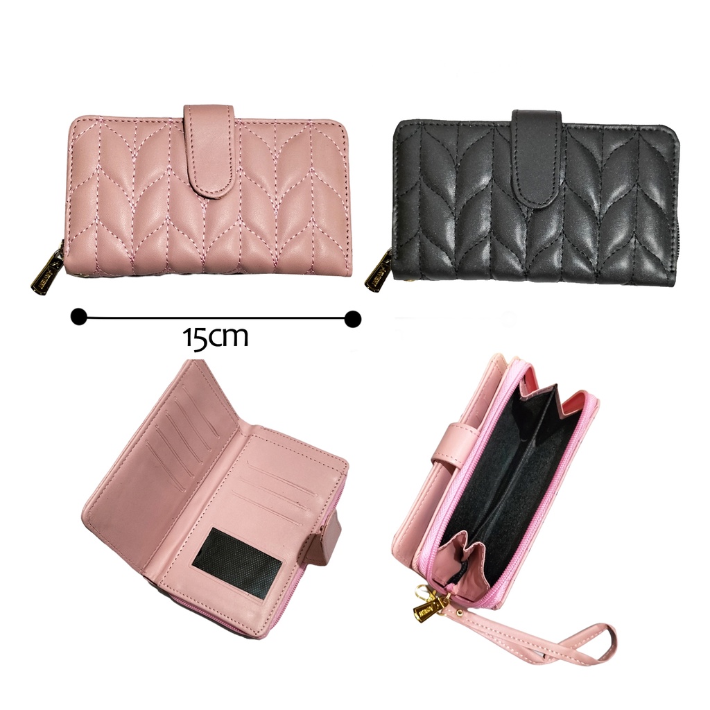 Paket tas wanita dan dompet murah paket sling bag dan wallet cewek tempat hp dan uang polos kulit sintetis