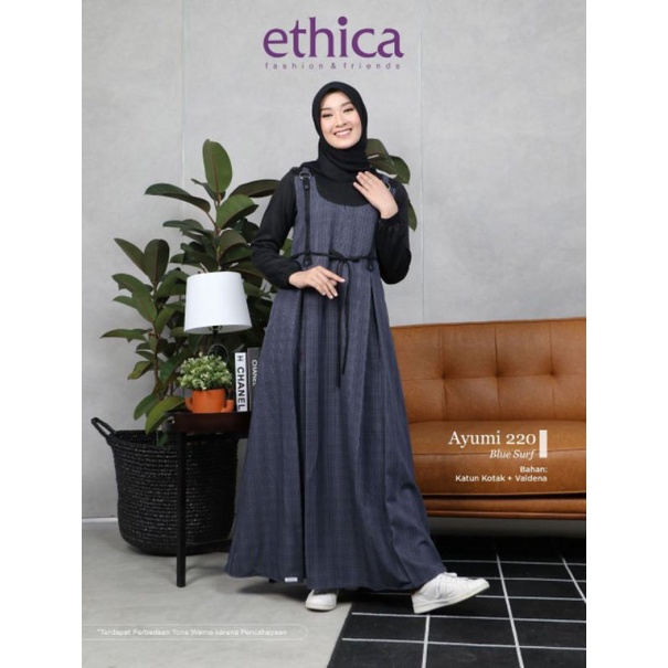 [COD] NEW ARRIVAL Gamis Jumbo Terbaru ETHICA AYUMI 220 BLUE SURF || Katun Kota, Caldera || Best Sell