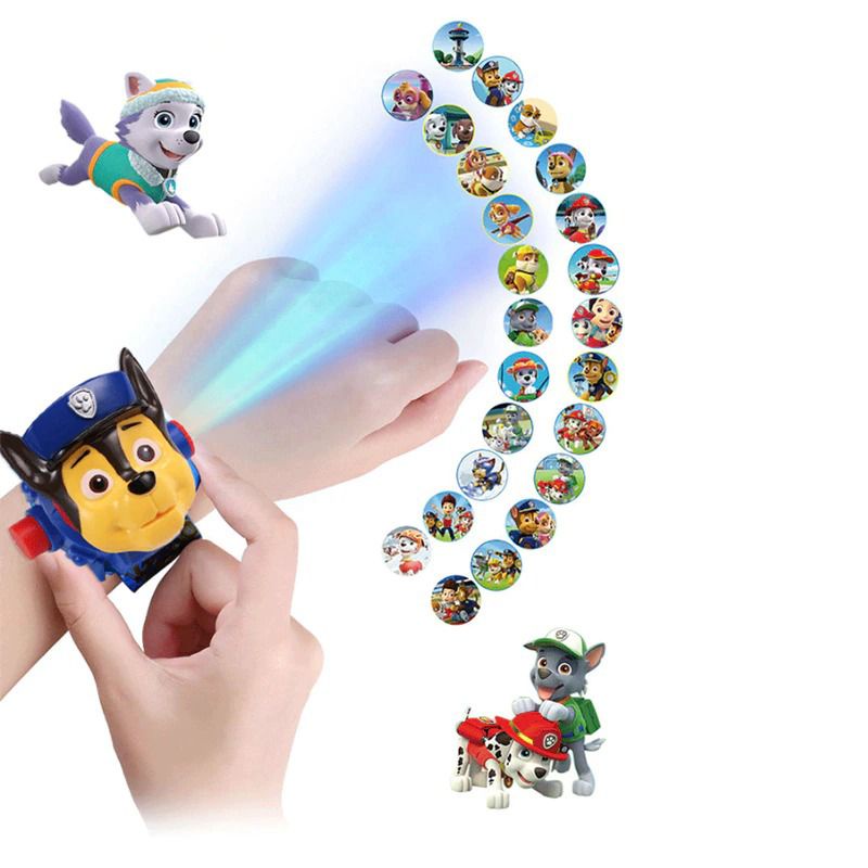 Jam tangan anak / jam tangan anak cewek / jam tangan anak cowok dengan lampu LED  paw patrol projection model dog everest