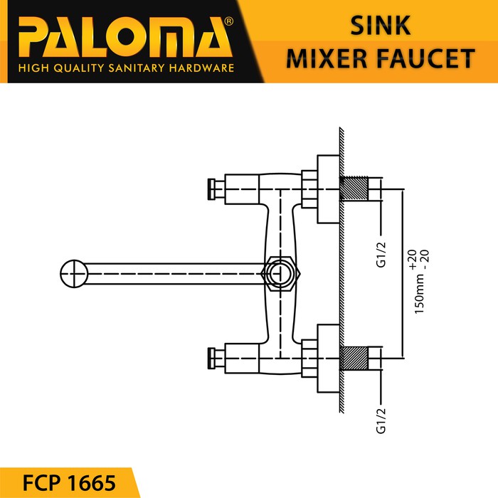 PALOMA FCP 1665 Keran Mixer Cuci Piring Dapur Panas Dingin Kran Air