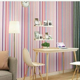 Wallpaper Sticker Garis Rainbow WPS115 Pelangi Wallpaper 