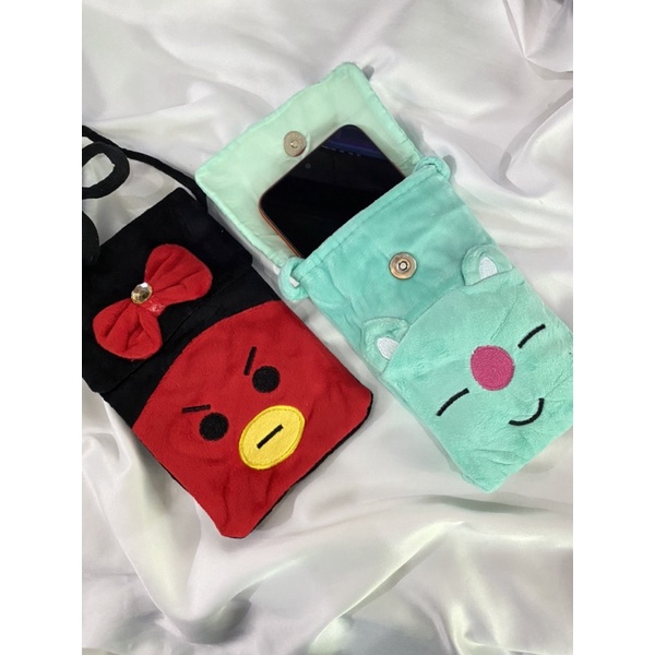 TAS ANAK BT21/TAS SLEMPANG TUTUP MAGNET BT21/TAS HP SLEMPANG BT21