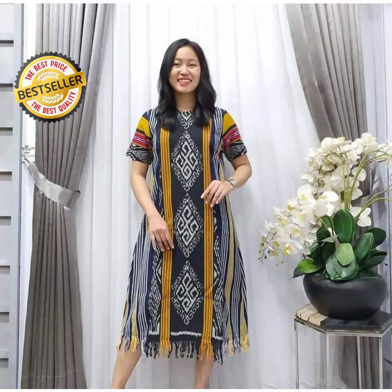 DRESS TENUN WANITA DRESS TENUN BLANGKET DRESS TENUN ETNIK