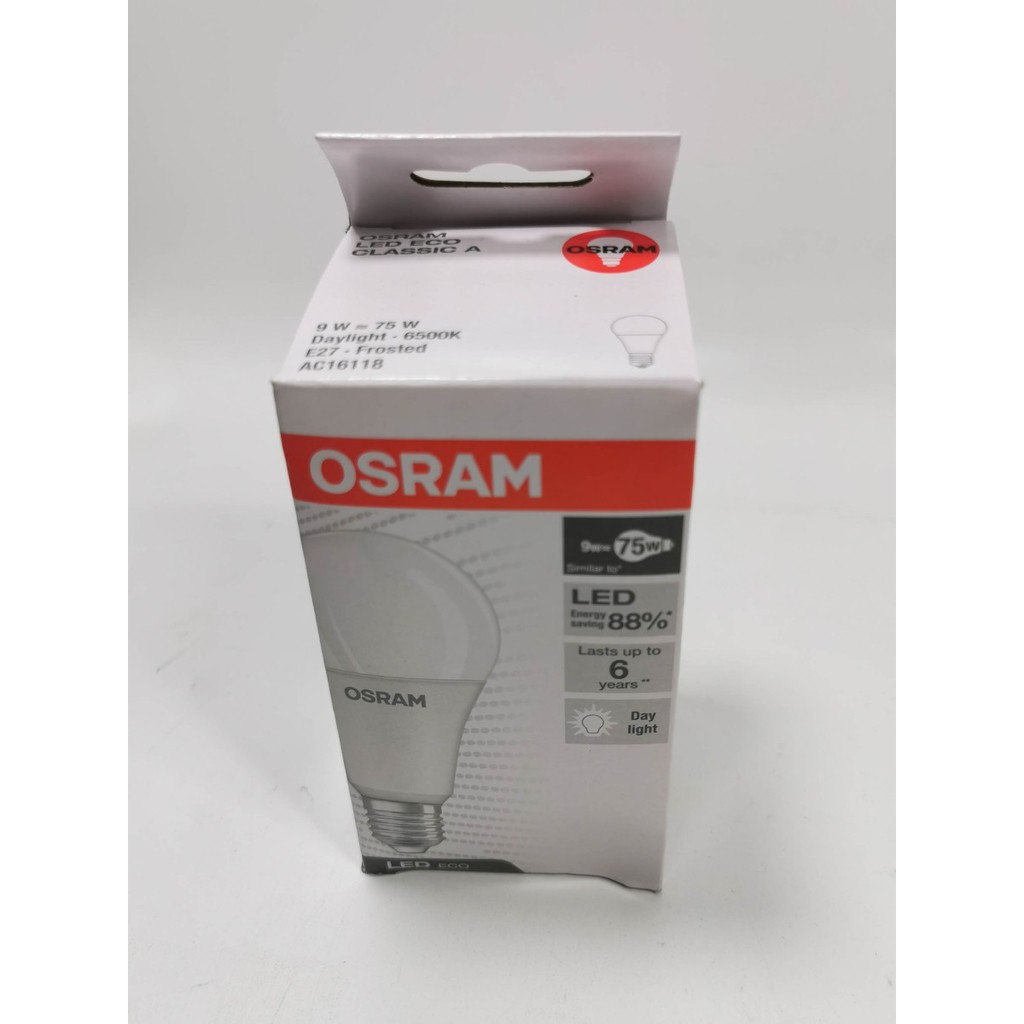 Cahaya PUTIH lampu led bulb 9watt OSRAM LECO CLA75 garansi 1 tahun