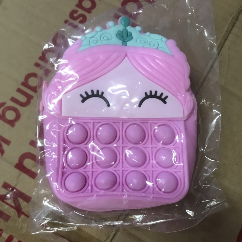 [BISA MENYALA] Tas Pop it LED Bisa Menyala Fidget Push Popit Mainan Pop it-Tas Princess LED