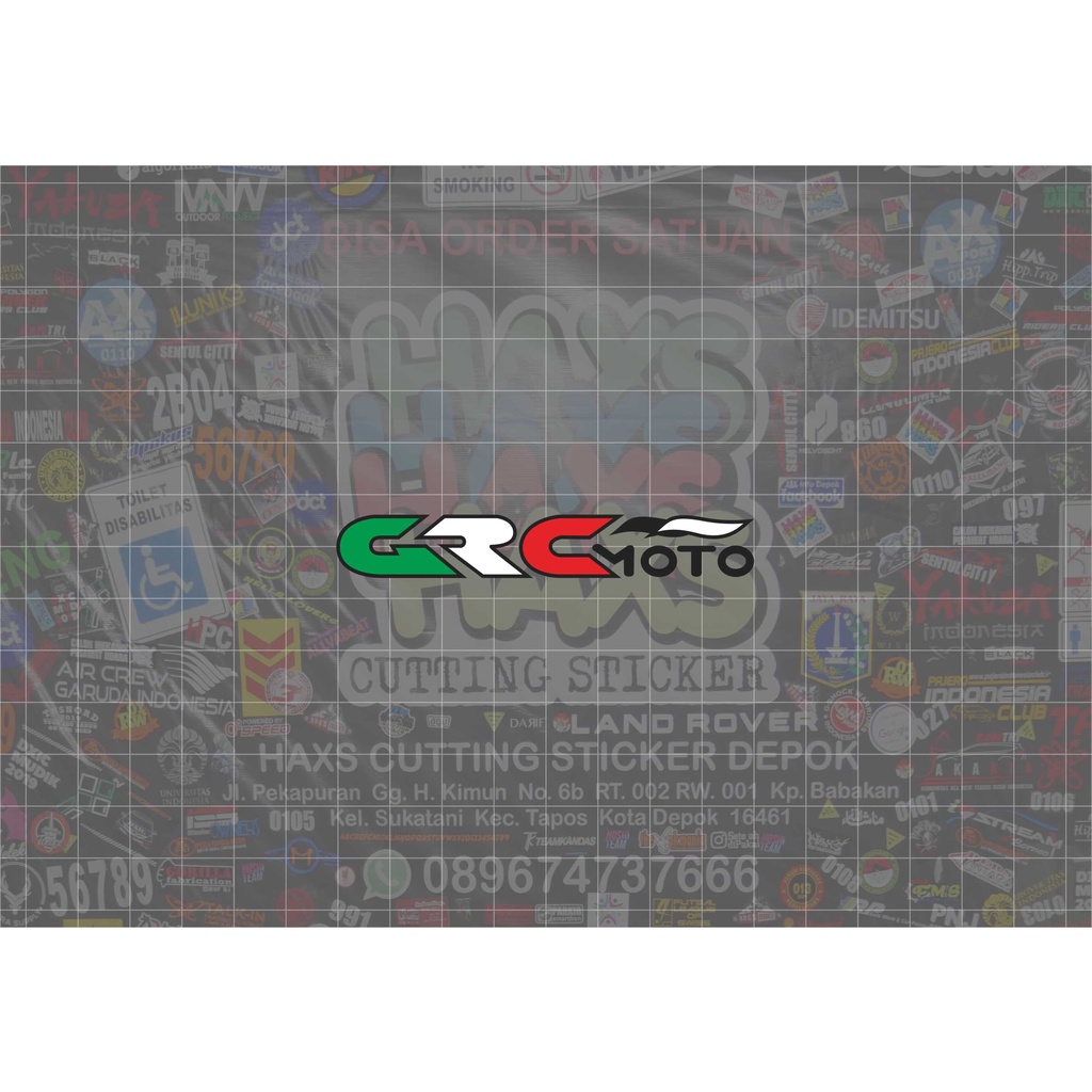 Cutting Sticker GRC Moto Ukuran 8 Cm Untuk Motor dan Mobil