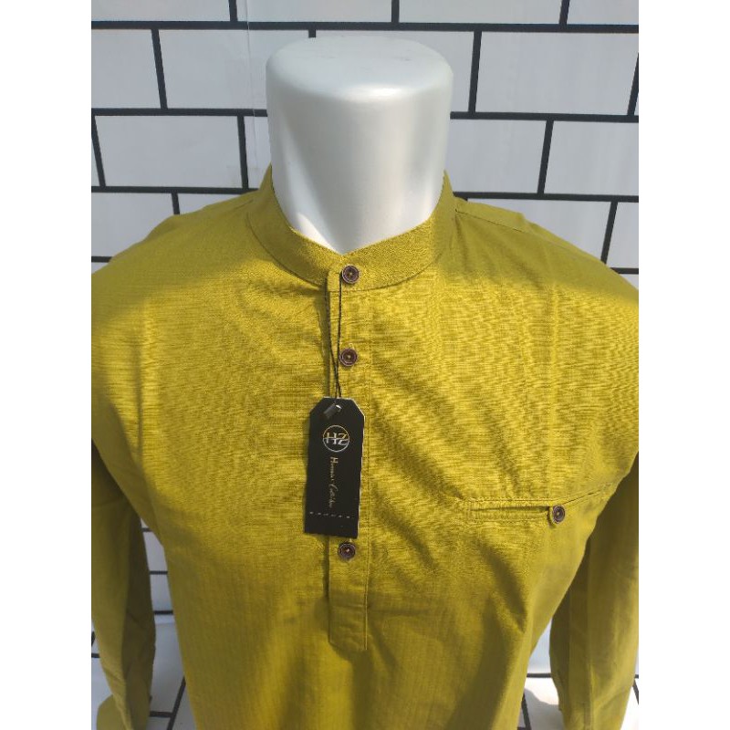 best kemko warna Hijau Lemon - kemeja koko pria lengan panjang warna Lime - baju muslim pria