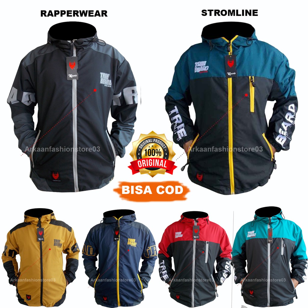 AKN Jaket Hoodie Outdoor Pria TREEBEARD Stormline Anti Air / Jaket Gunung / Jaket Motor / Rapperwear