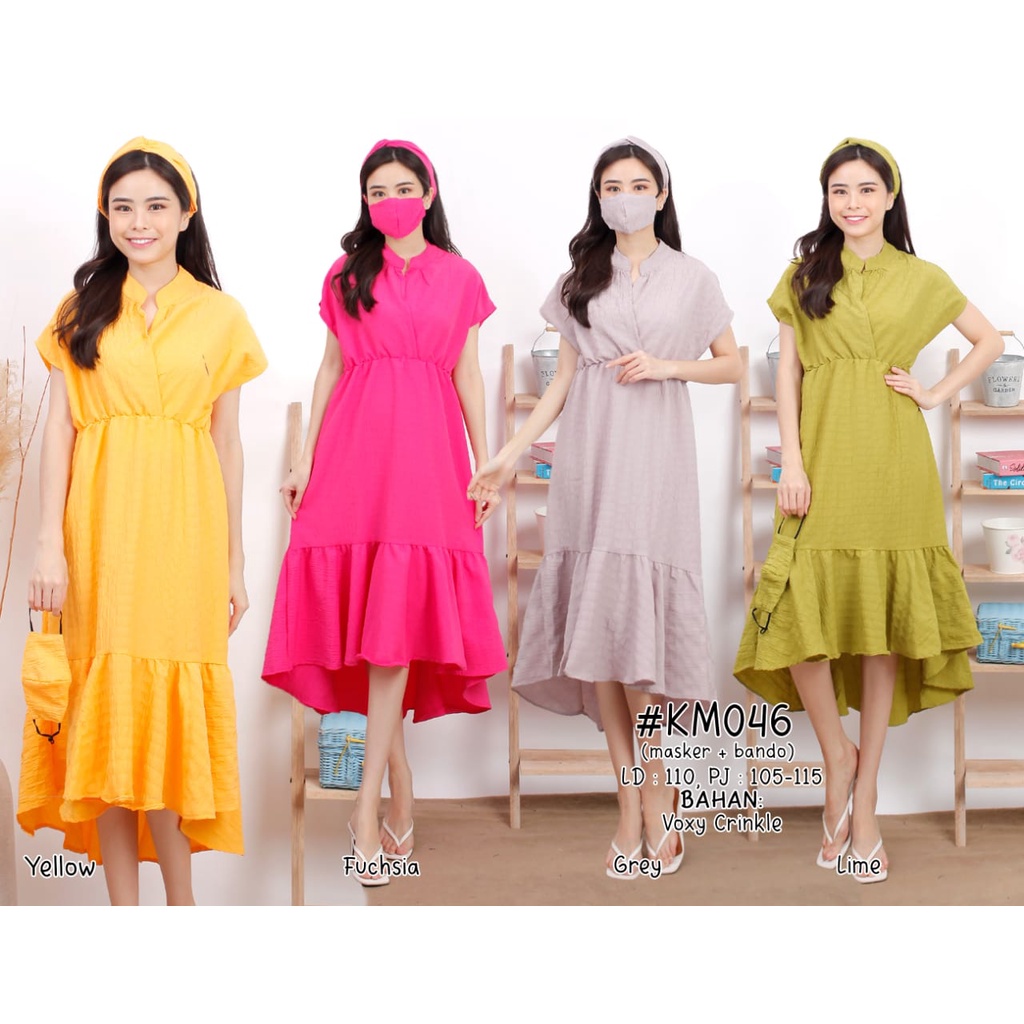 Dress Wanita Crinkle / Long Dress Cewek Korea Kringkel