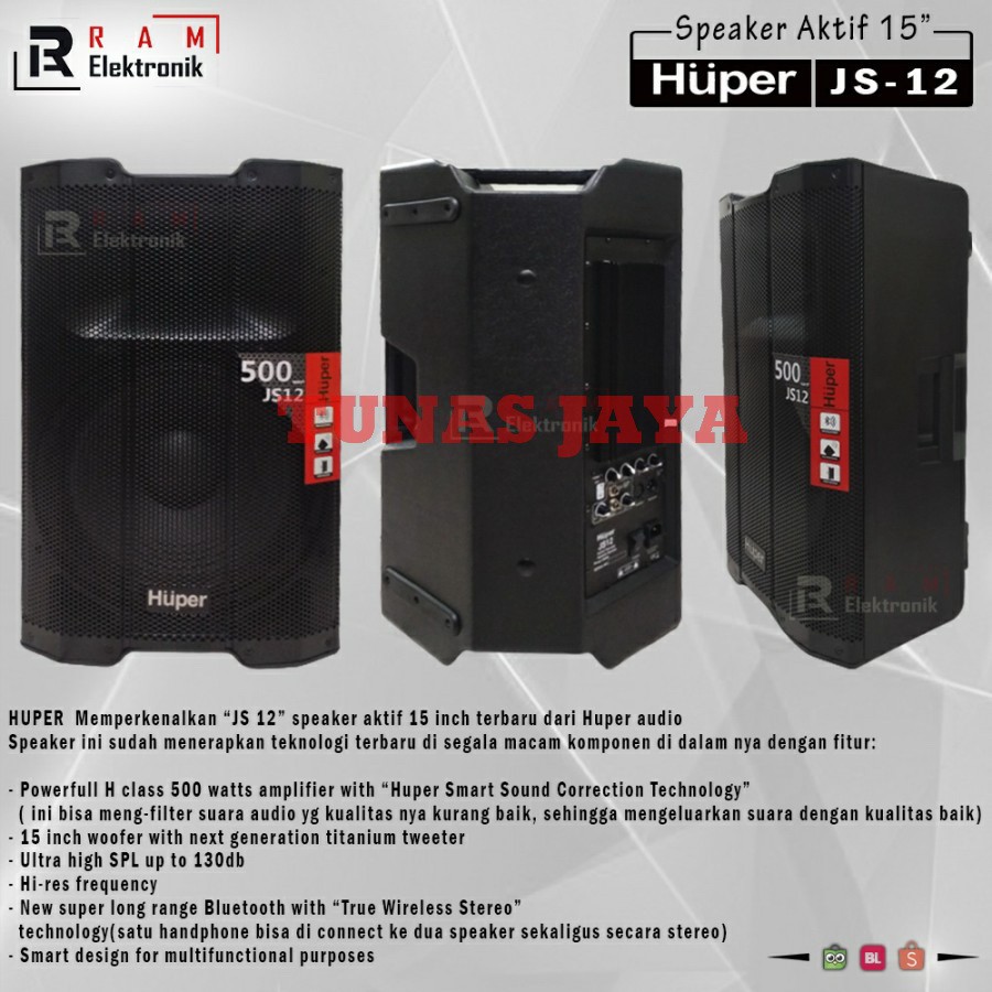 Speaker Aktif 15" Huper JS12 Active Speaker 15 Inch JS 12 (1 Pcs )