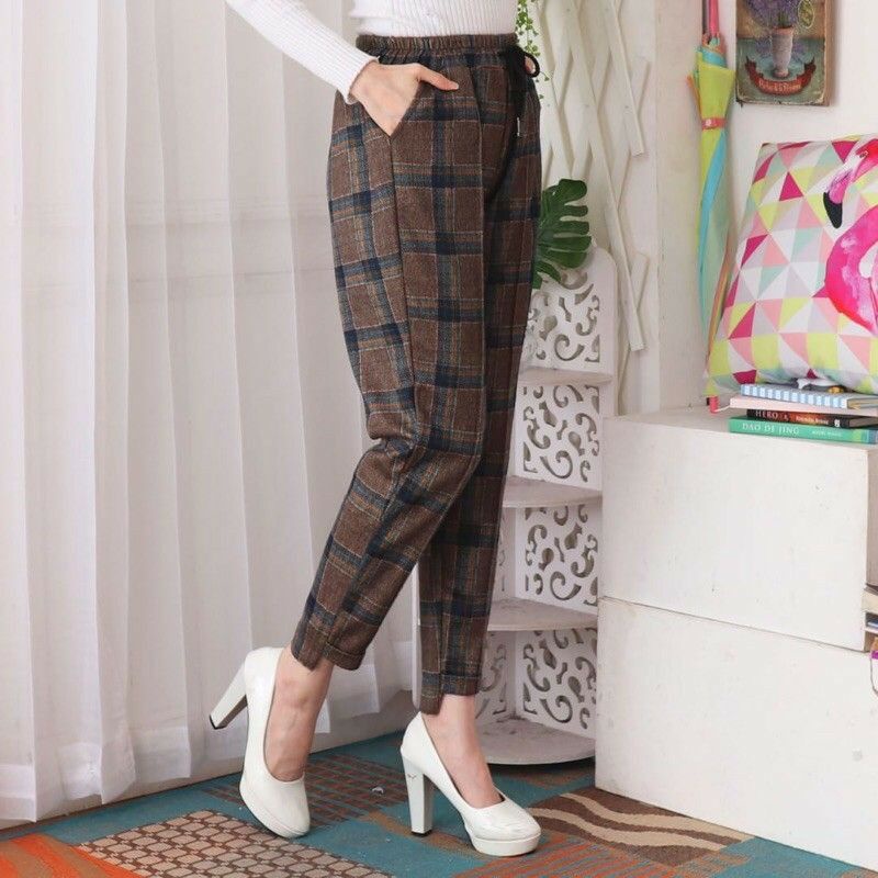 PS101297 B•RSHKA BONDRAT COTTON BASIC PANTS // CELANA FLANEL