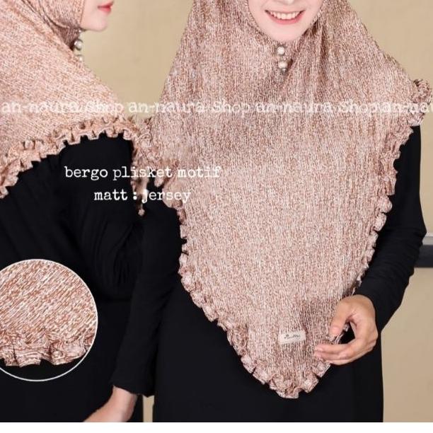 ☻ Bergo plisket motif gotik / hijab instan plisket gotik / bergo plisket Gotik motif / bergo prisket
