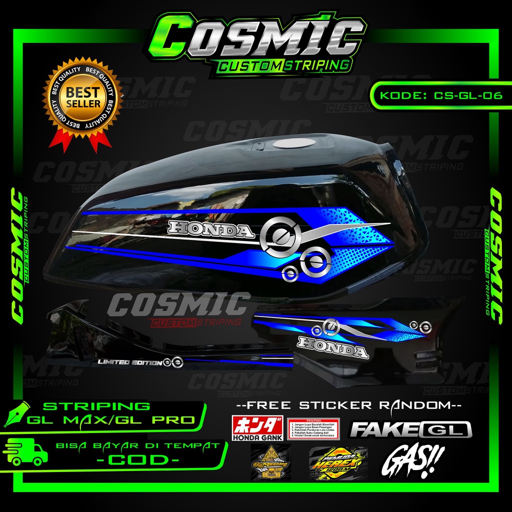 Striping Gl max Gl Pro Variasi Herex Racing lis Minimalis Sticker Decal Motor Custom CSM06