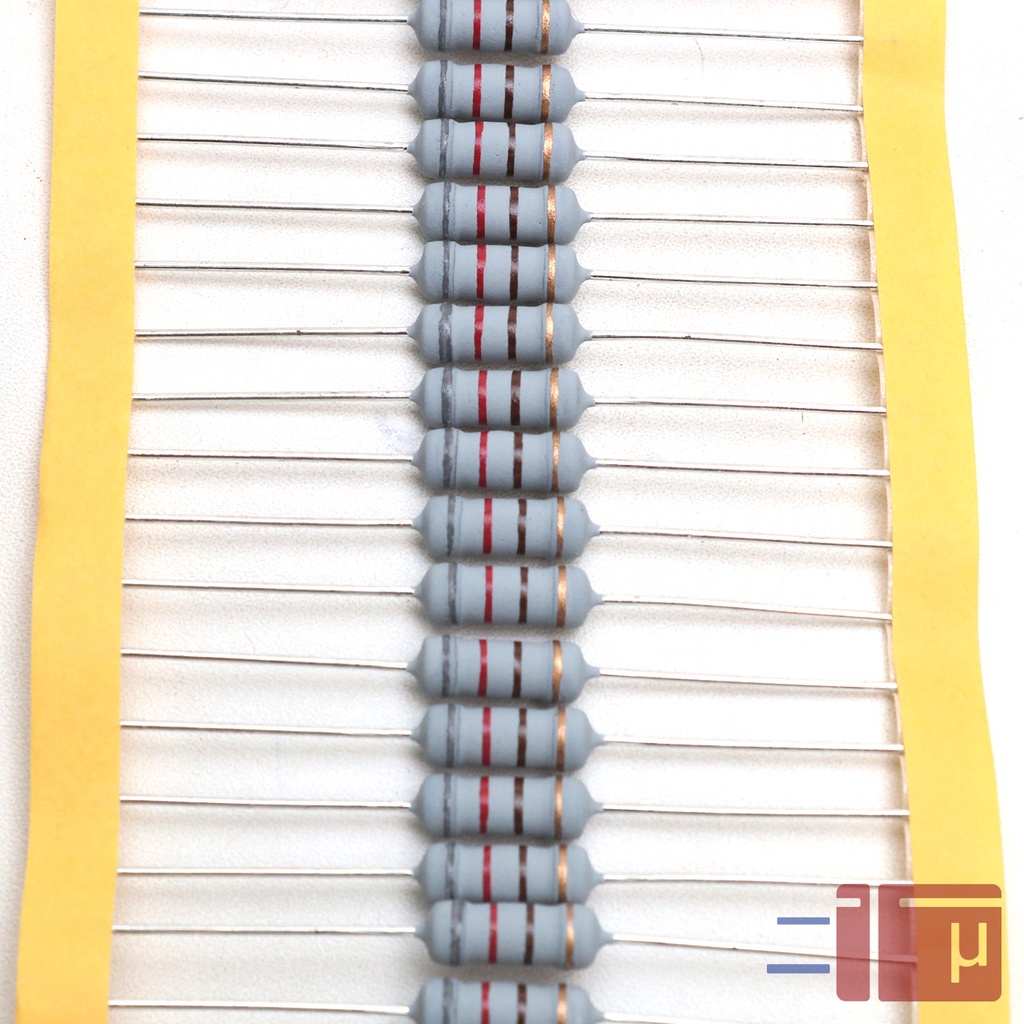 x10 Resistor 820R 820 Ohm 1W Metal Oxide 5% Taiwan Kaki Tembaga